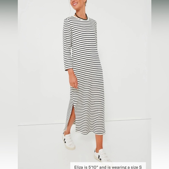 POMANDER PLACE Navy Stripe Gio Maxi Dress - Picture 2 of 12